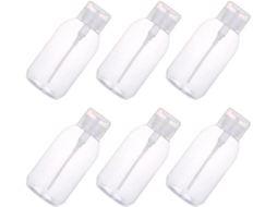 Conjunto de 6 garrafas vazias de 500ml com dispensador PET/PP, fáceis de usar.