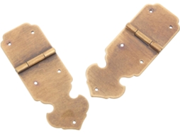 Dobradiças De Latão Antigo Para Armário, Baú E Caixa Madeira,