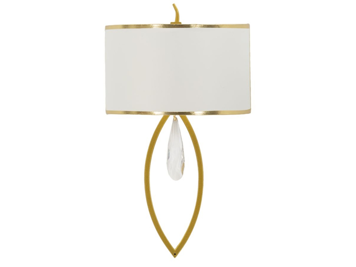 Luminária de parede Mf909, tecido, branco, 16x15x50 cm, Epikasa