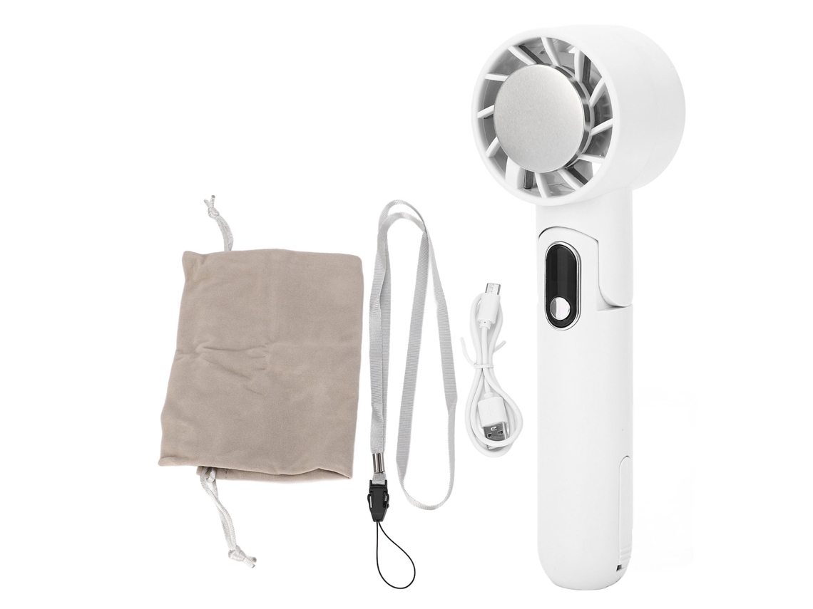 Ventilador de Mão Usb Carregável 5 Velocidades Branco