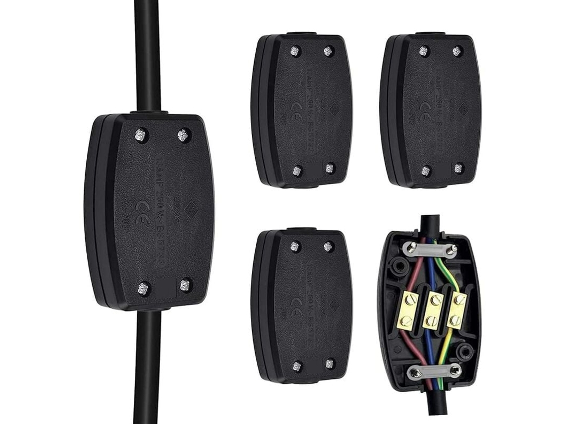 Caixa De Junção 4 Peças Em Polipropileno, Caixa De Conexão Reutilizável Para Cabos Elétricos, Conector Para Dispositivos Elétricos (13a 250v)