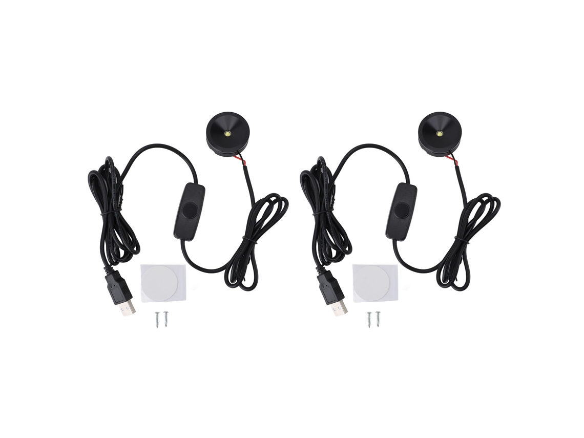 2pcs Spot Lights Led Dimmable Usb 5v Pequenos para Vitrines e Gabinetes de Joias