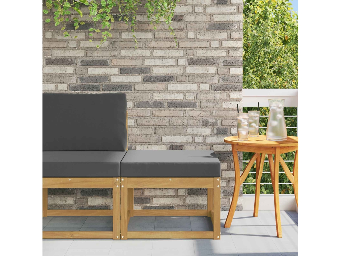 Vidaxl Hocker De Exterior Madeira Sólida De Acácia Branco