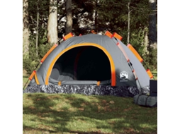 Vidaxl Tenda De Campismo 4 Pessoas Libertação Rápida Cinzento/laranja