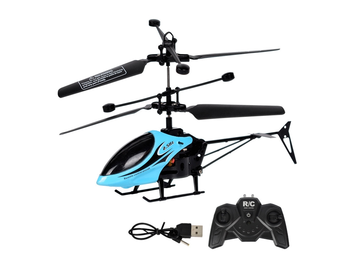 Mali helicóptero de Controle Remoto Resistente À Queda Recarregável Usb para Crianças Meninos Azul
