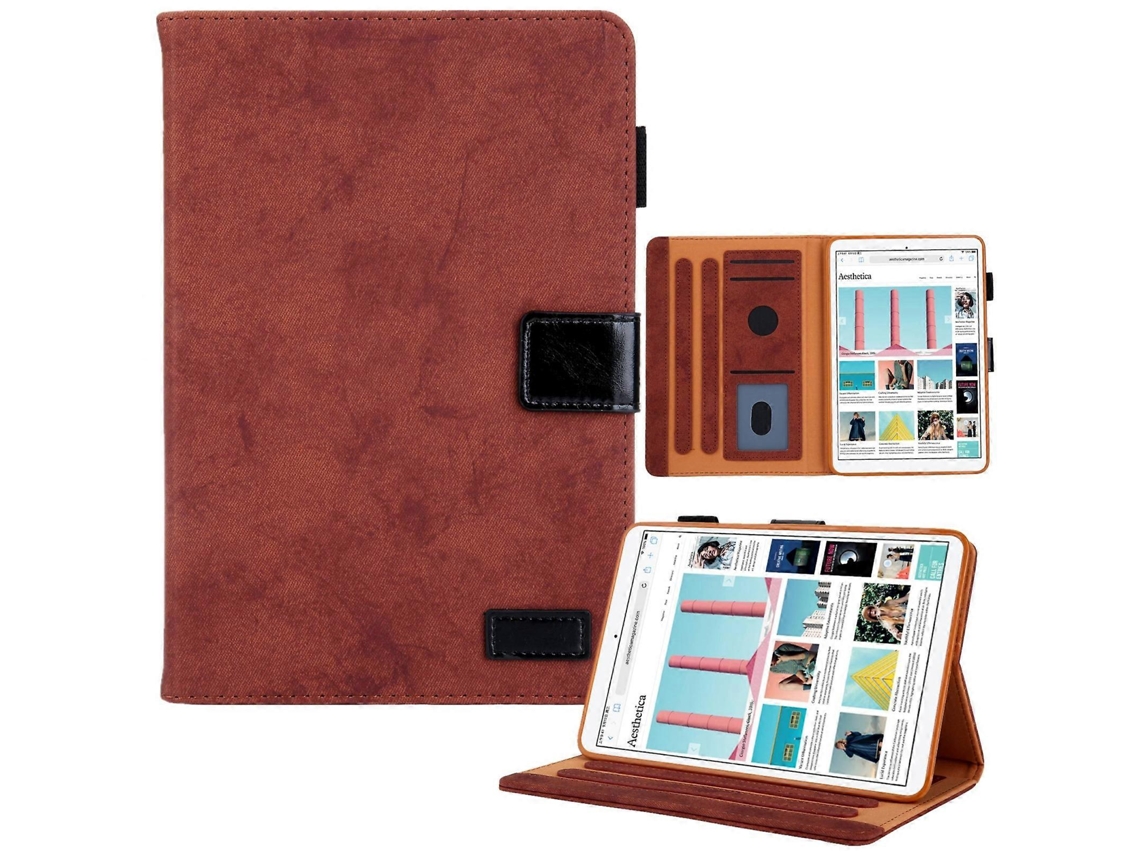 Capa De Couro Sintético Com Contraste De Tecido Para Ipad Mini 6 / Mini 2024