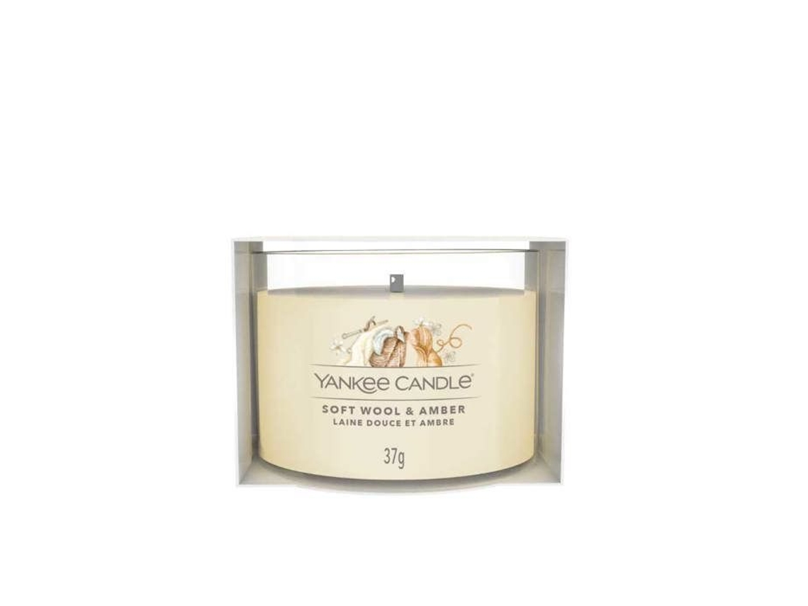 Yankee Candle Candela Perfumada Votiva Em Vidro Lana Suave Âmbar