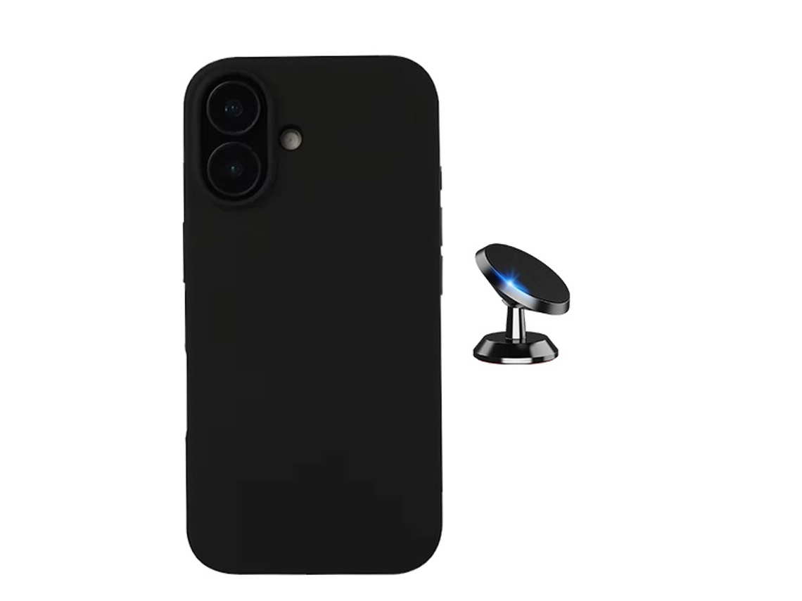 Capa Proteção Traseira Compativel para iPhone 16 Plus GIFT4ME Silicone Magnética Preto