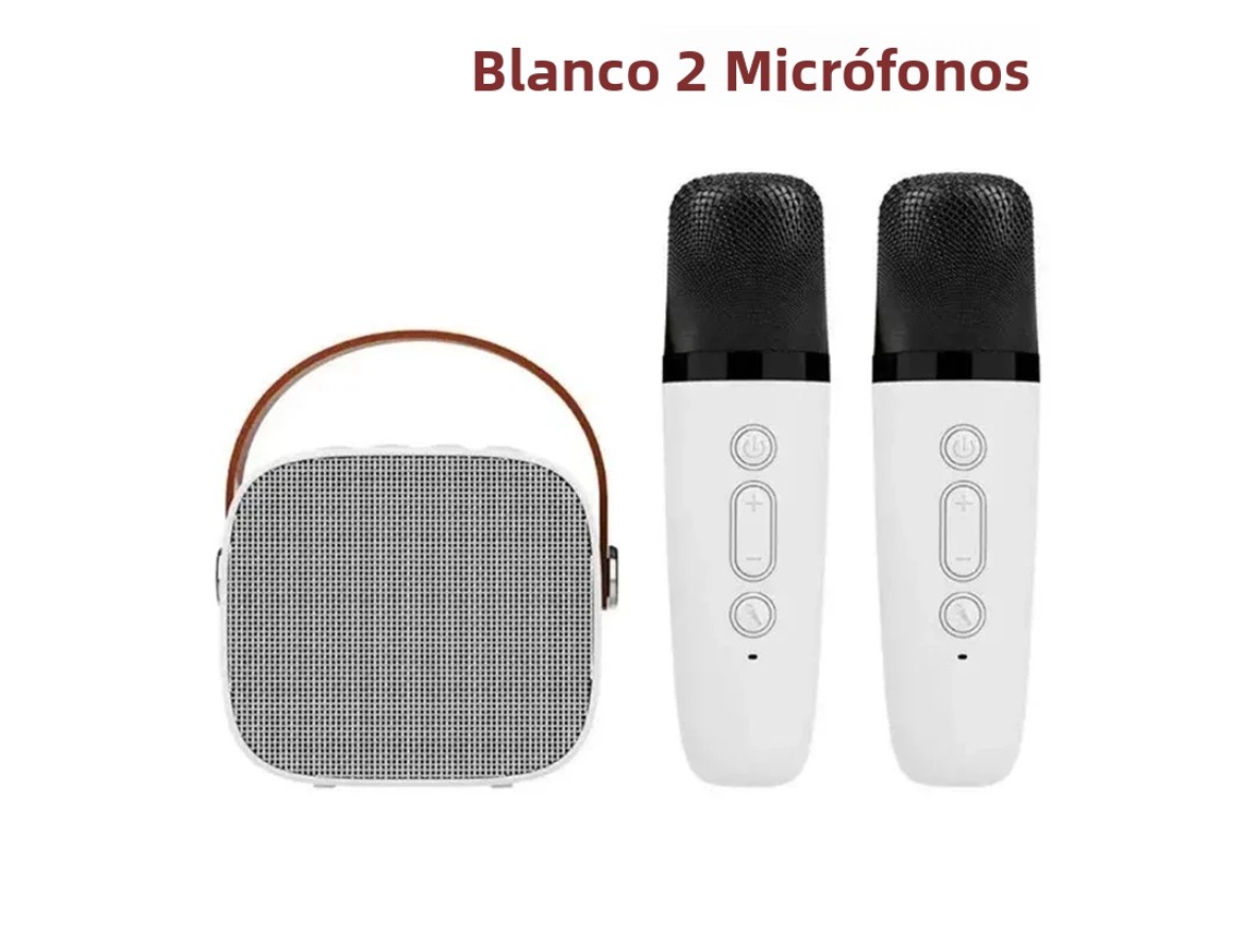 (branco + 2 Microfones) Máquina De Karaokê Sem Fio Com Dois Microfones E Som Surround Estéreo De Alta Definição