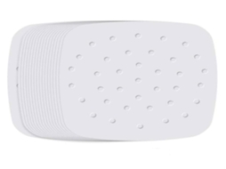 Papel para cozimento a vapor Lurelia, 200 unidades, quadrado, para vegetais, 22 cm, perfurado, branco, para cozimento a vapor