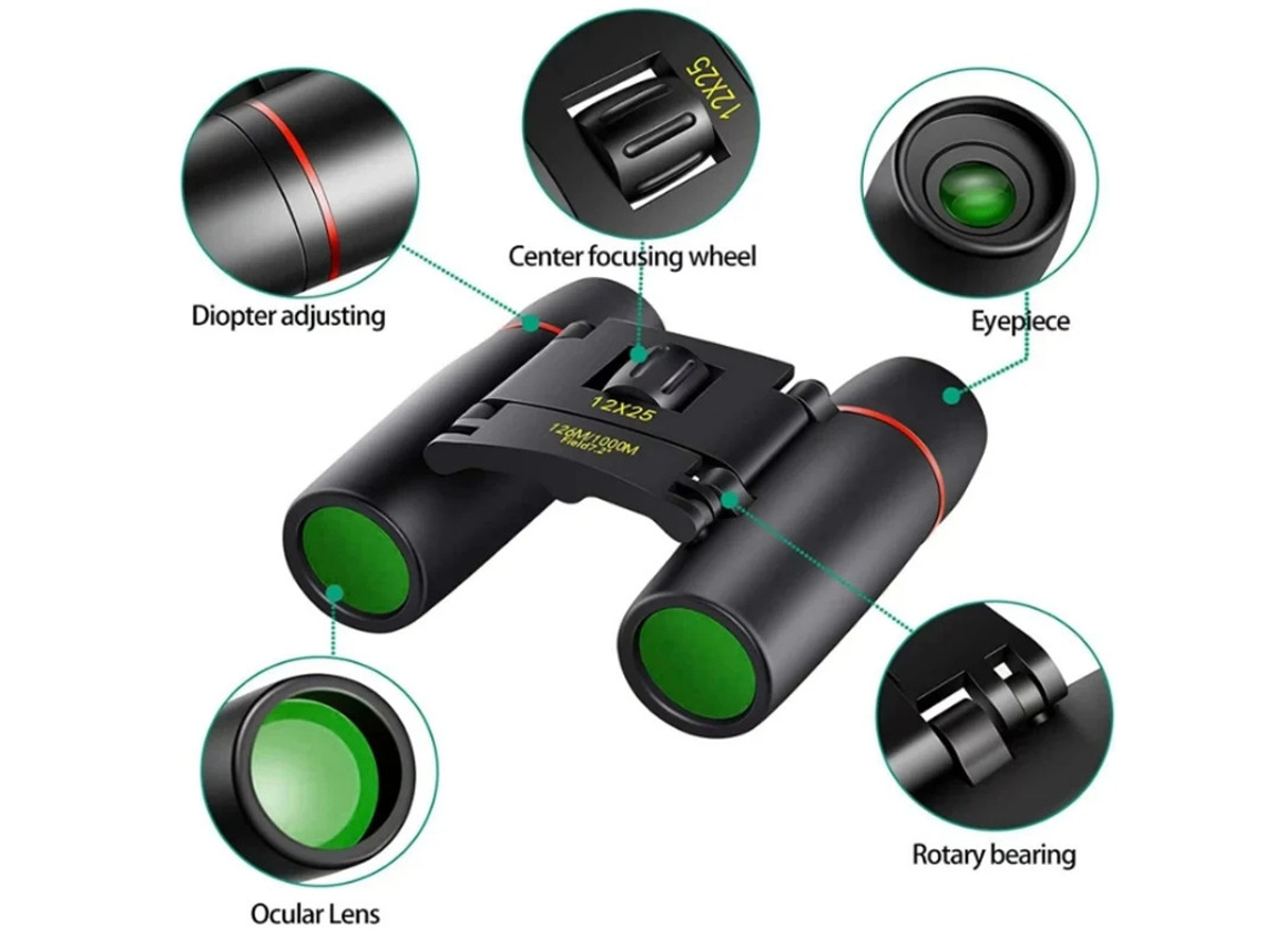 Binóculos De Bolso Pequenos Adultos Compactos Mini Binóculos Infantis Meninos Para Observação De Pássaros Ópera De Teatro De Concertos Preto Bestvite