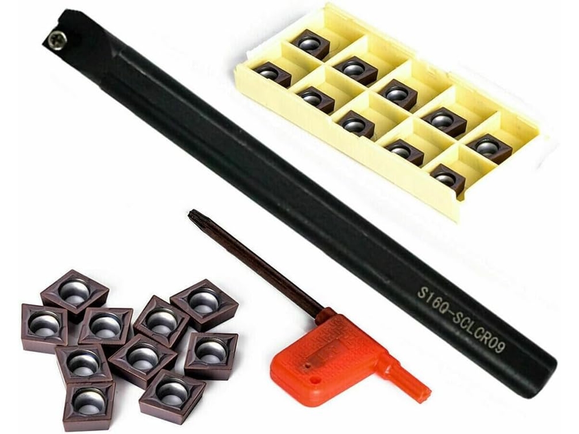 Porta-ferramentas Para Torno Com Barra De Mandrilar De 16 Mm S16q-sclcr09 Com 10 Insertos