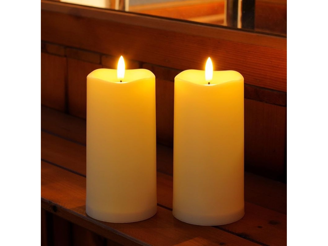 Velas Solares Exteriores 7.5x15cm À Prova D'água com Sensor 2 Unidades