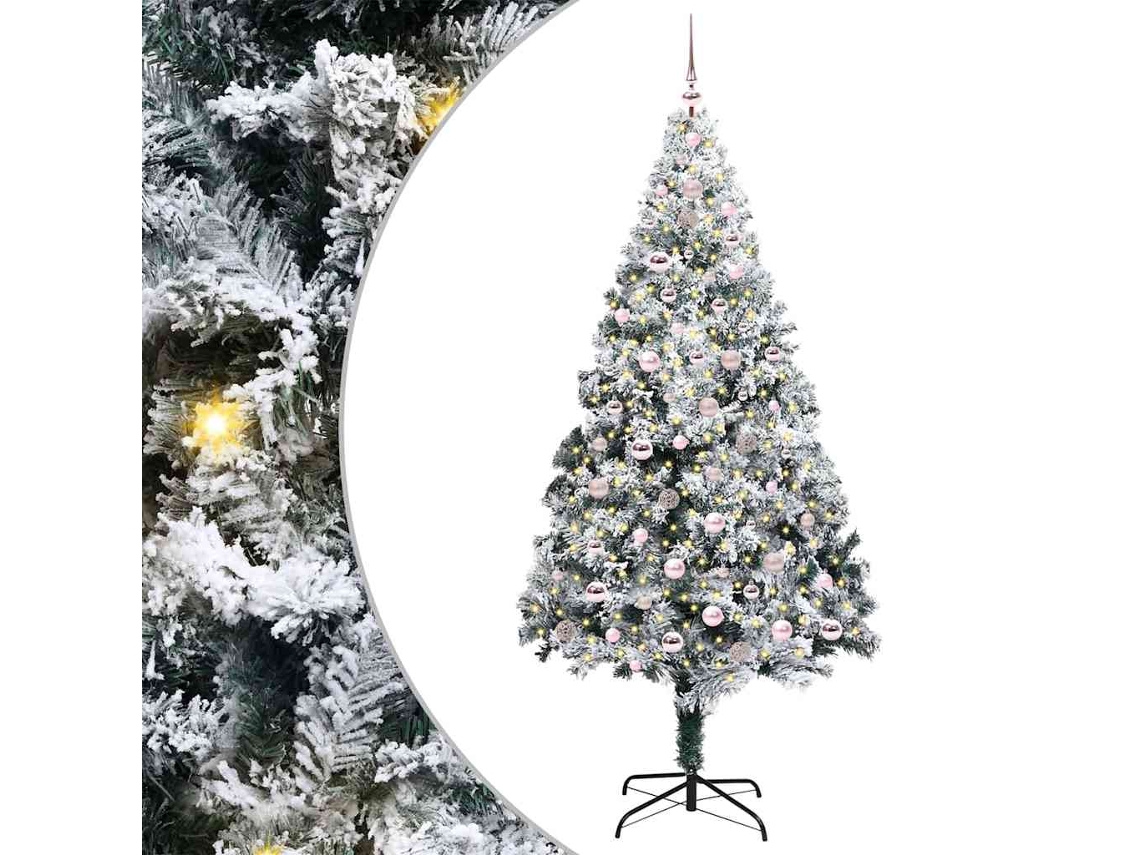 Conjunto 1 Árvore De Natal Artificial Vidaxl Branco Pvc (240 Cm)