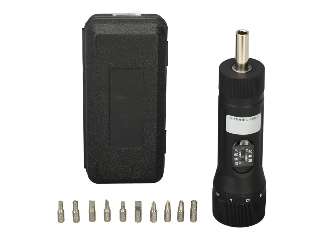 Chave de fenda de torque ajustável de 1/4 pol. (10-70 pol-lb)