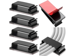 Conjunto De 10 Presilhas Autoadesivas Resistentes Para Organização Cabos Em Tv E Pc