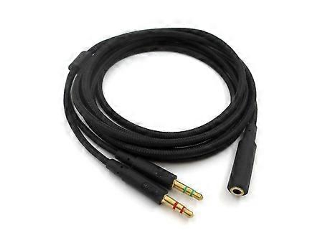 Cabo Extensor De Áudio 2 Em 1 Para Headsets Hyperx Cloud Ii E Alpha Gaming Brilvibera