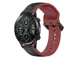 Pulseira De Silicone Bicolor Com Formato Convexo Para For Honor Magic Watch 2 (46 Mm X 22 Mm).
