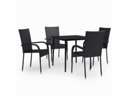 Conjunto 5 de jantar VIDAXL para jardim preto