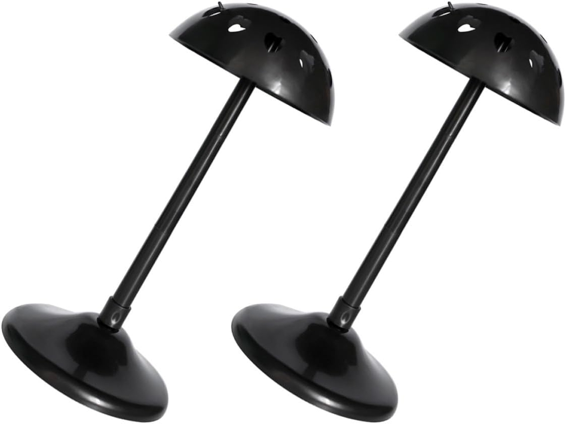 Suporte de plástico preto para Peruca, para manutenção ou formatação, base padrão, 2 unidades.