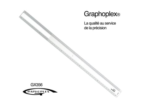 Régua Picas 2 chanfros brancos relevo 50 cm - Graphoplex cor