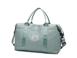 Mala de Viagem, Bolsa Esportiva, Ginástica, Ombro Feminina para Viagens Fim Semana, Compartimentos Secos e Molhados, Grande Capacidade, Verd AQUAFORGE