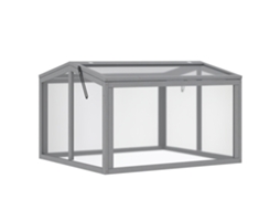 Estufa com cobertura de madeira e policarbonato resistente às intempéries cinza claro 90x80x58cm BTFORUS