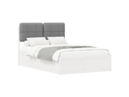Conjunto 1 Estrutura De Cama Moderna Vidaxl Cinzento-claro Madeira De Pinho Maciça (120 X 190 Cm)