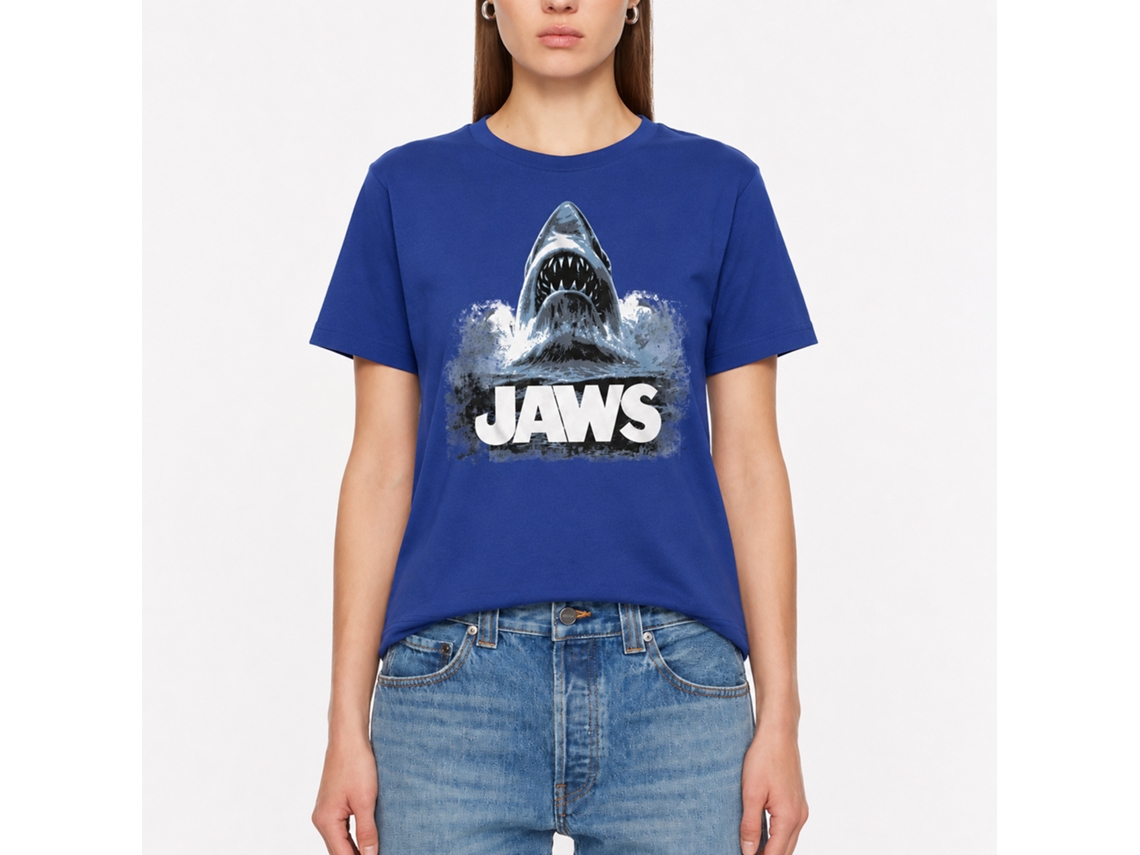 Rockinstone Jaws Movie Jawswater Solid Royal Adult T-shirt Size:l