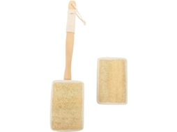 Lurelia Pack De 2 Escovas De Banho Para Corpo E Rosto, Bucha Natural, Cabo Longo E Pega Ergonómica