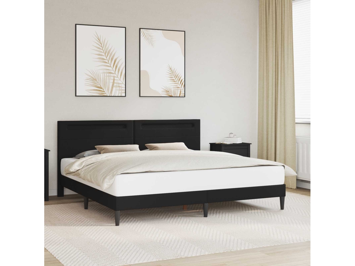 Vidaxl Estrutura da Cama Preto 180 X 200 Cm Couro Sintético