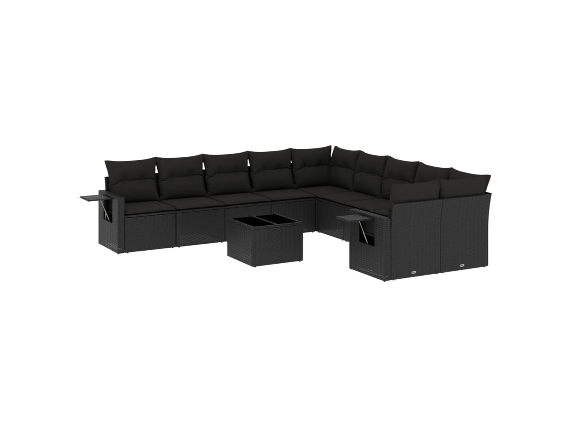 Garden Sofa Set, Garden Sofa Sets Vidaxl Preto Rattan / Vime (n/a)