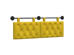 Conjunto 1 Cabeceira Moderna Vidaxl Amarelo Veludo (150 X 55 X 7 Cm)