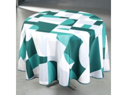 Toalha Anti-tintura Redonda Design Geométrico Verde 160x160 Cm