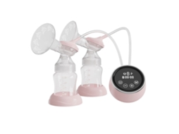 Bomba De Leche Eléctrica De Doble Mano Libre Para Lactancia Con 3 Modos, 6/9 Niveles Ajustables, Batería Integrada Y 2 Biberones De 150ml
