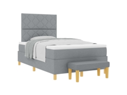 Cama Box com Colchão Cinzento Claro Tecido MAISON EXCLUSIVE (120x200 cm)