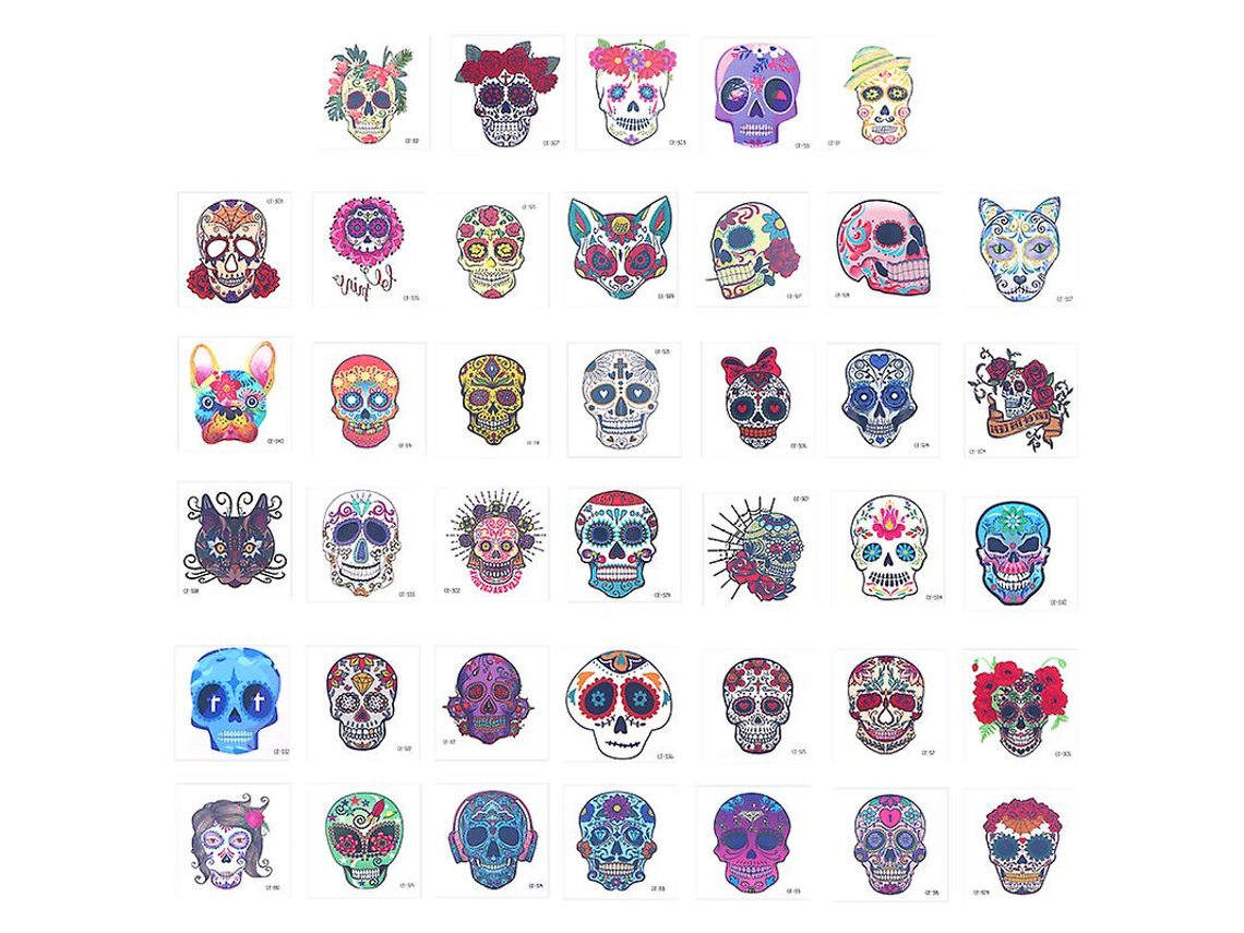 40Pcs Adesivos de Tatuagens Faciais para Decorações de Halloween ALLINLESS