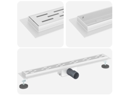 Maison Exclusive - Dreno De Chuveiro Com Design De Linha Prateado 70 Cm