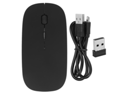 Ratón inalámbrico 2.4 GHz con Bluetooth 5.0, clic silencioso, sensor óptico, ergonómico, para juegos y uso informático, negro | S/MARCA