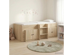Vidaxl Cama Loft Com Armário Com Armazenamento 3 Unid. Carvalho Sonoma