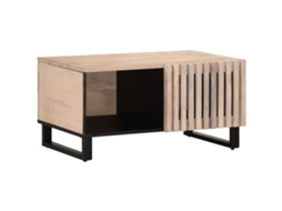 Vidaxl Mesa De Centro 80x51x40 Cm Madeira De Mangueira Maciça Branco