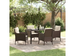 Vidaxl Conjunto De Jantar Para Jardim 5 Unid. Castanho Vime Pe