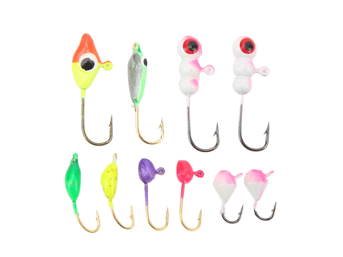 Kit de Iscas para Pesca no Gelo com Cabeça Metálica