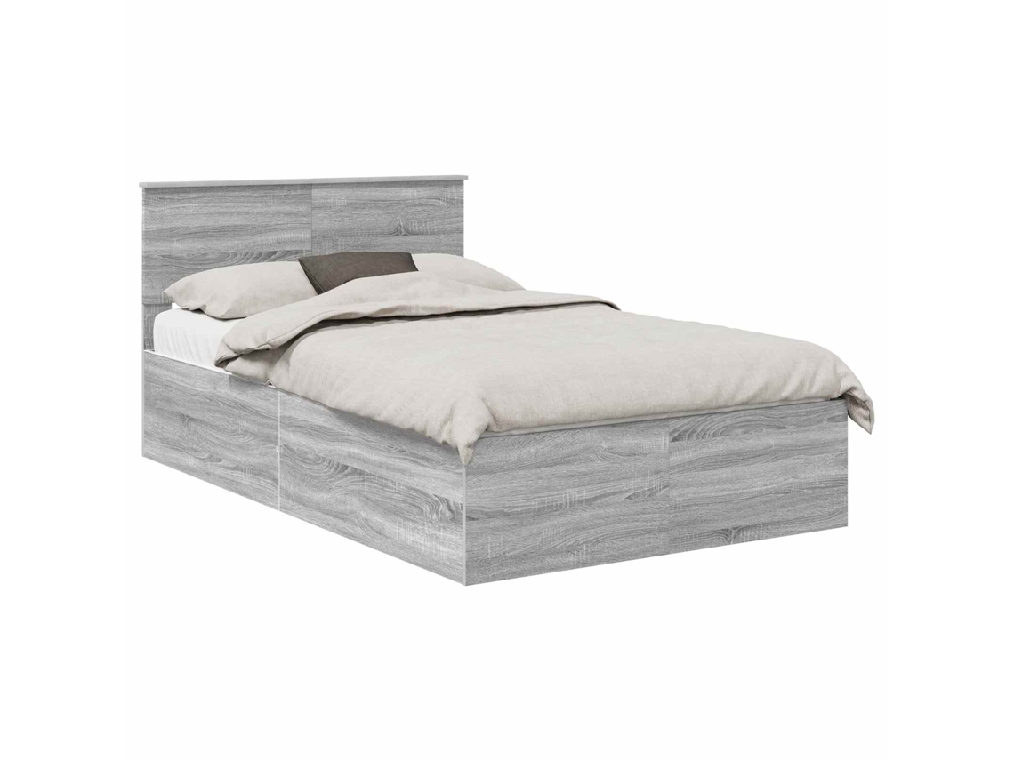 Estrutura de Cama Cinza Sonoma 135 X 190 cm Madeira Processada