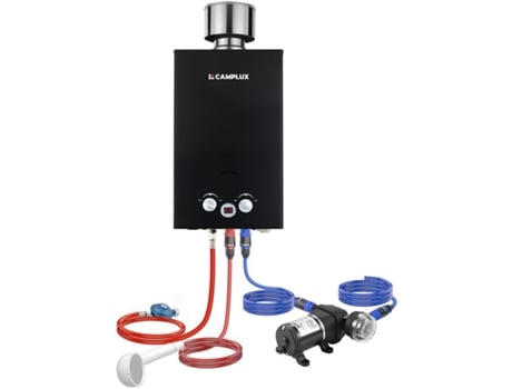 Aquecedor de Agua a Gás 10 Litros com Bomba de Agua Bw264Bcp120-De Gpl 50Mbar para Autocaravana Campismo CAMPLUX