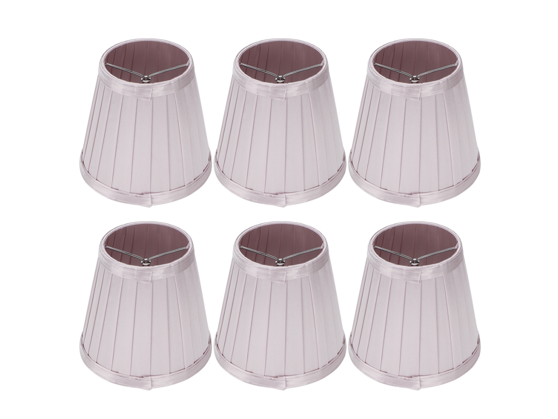 6pcs Abajur de Substituição para Lâmpada E14 Parede Teto Cor Rosa Roxo Metal Tecido S/MARCA