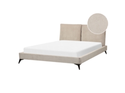 Cama de Casal BELIANI Melle de Bombazine Taupe 160x200