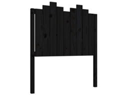 Cabeceira de Cama 96x4x110 Cm Pinho Maciço Preto MAISON EXCLUSIVE