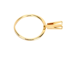 Anel de suporte para diamante com fecho de mola para joias, longo e amarelo.