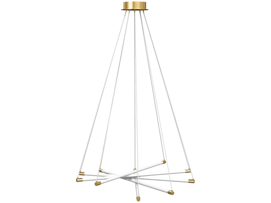Luminária Teto Led 50w 5 Tubos Ajustáveis Dourada Branca VELTRIX
